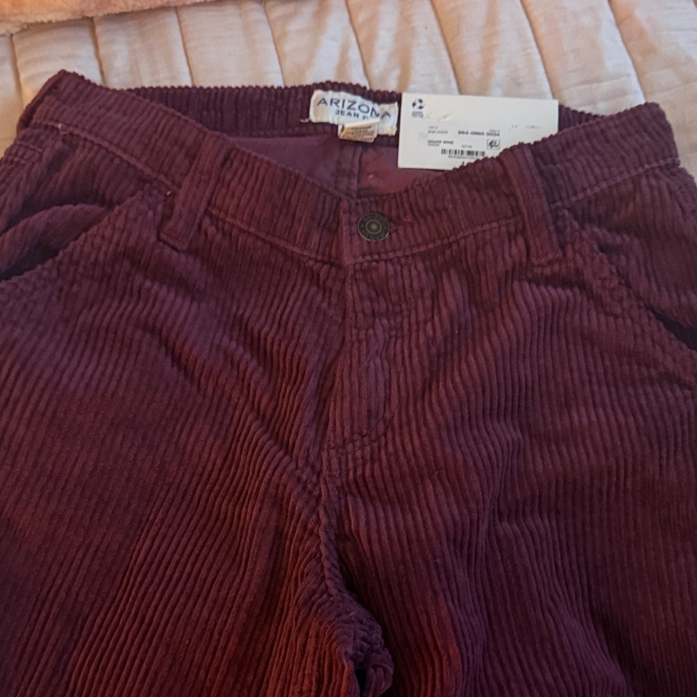 Arizona Jean Company Women's Wide Leg Corduroy Pants in Grape Wine - Picture 3 of 7